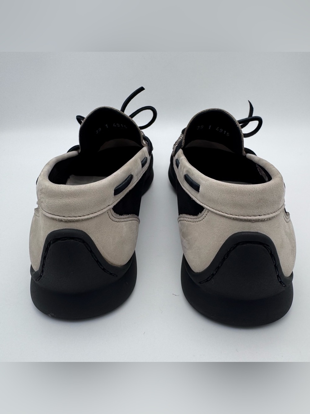 Arche Moccasin Loafers Two Tone Cream Black Leather Women EU 39 US 8 - Picture 7 of 13